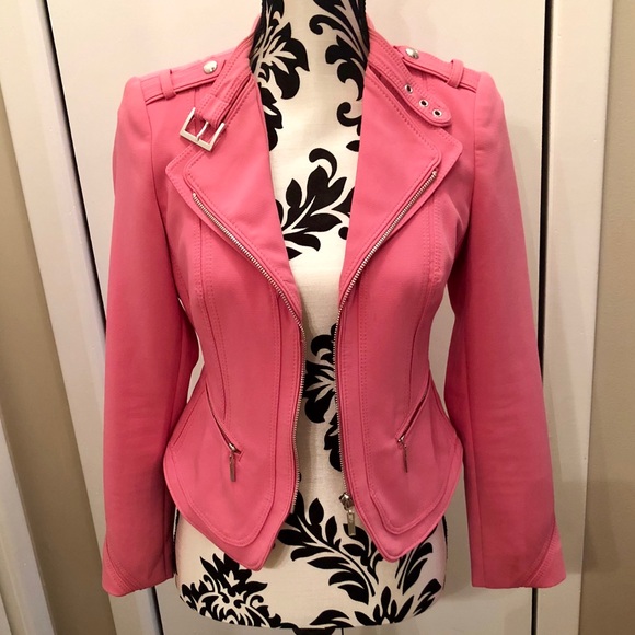 White House Black Market Jackets & Blazers - White House Black Market Pink Moto Jacket 2P
